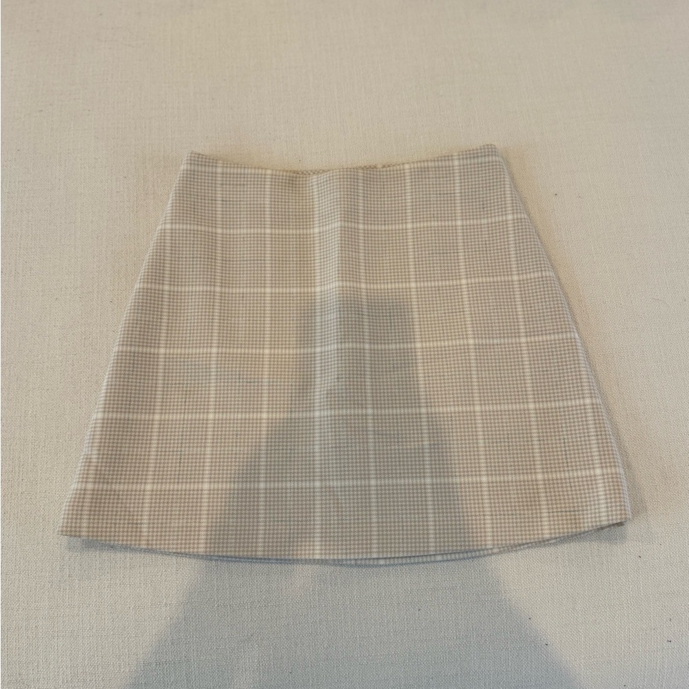 Wilfred Checkered Beige Mini Skirt